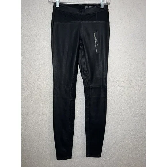 BLANK NYC Black Vegan Leather & Suede Leather Pants Leggings Women's 24 NWTS (k) - Picture 6 of 12